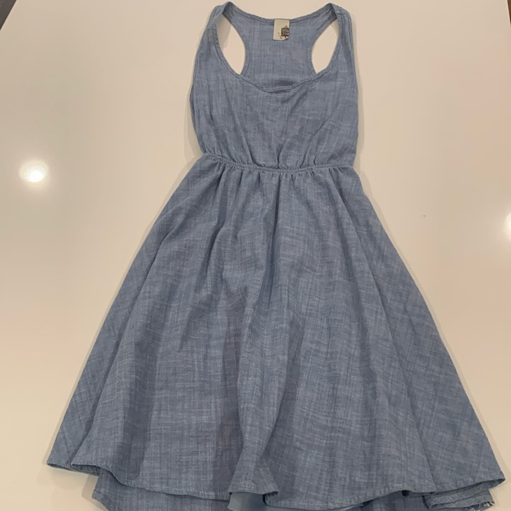 Ladies jean halter top open back summer dress